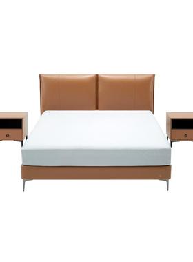 意式轻奢真皮软简约1.8米主卧床室北双人床.5欧m软1包118床JMP2