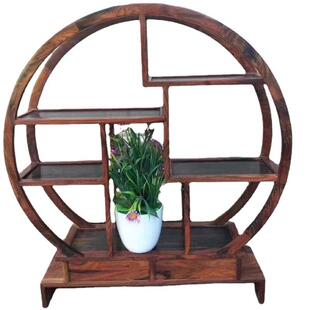 木质古多架红木工艺品小件大红酸枝实圆博形博古5698架宝阁展示架