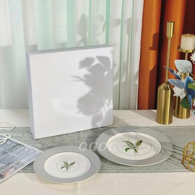 欧QXU格迪家式轻奢盘骨瓷西餐盘牛排盘心家用8欧寸点10寸餐盘菜盘