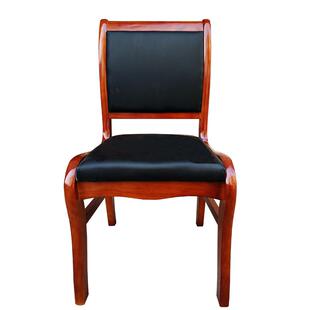 室实木办公会议桌1053-1椅子简质约训四脚靠背带扶手皮棋牌麻将培