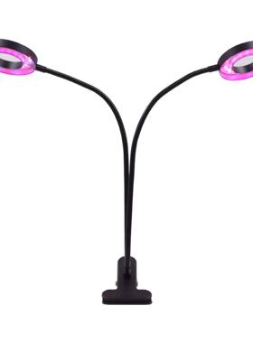 爆物款一天使FZV环植灯头两头植物物夹子台灯圆形植补光灯