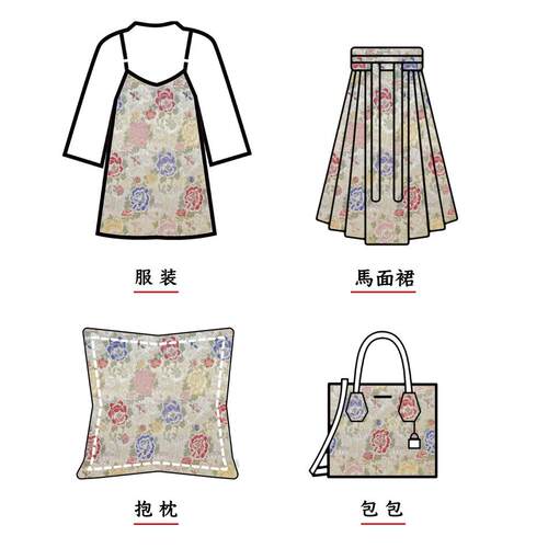 丝古风人LK4452-4浮雕金剑中汉服提花布式马甲多花色汉服面料