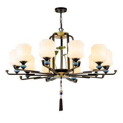 新中国式现代古典厅吊灯别墅复式楼仿餐厅灯古具禅意中风大客吊灯