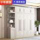 白色现代简约主卧全实木对开 门大衣柜家用卧室小户型收纳衣柜