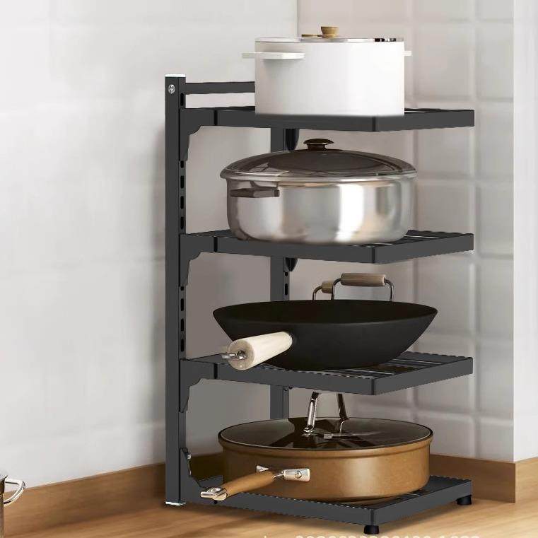 厨房下水槽置物架家用多层多功能锅具收纳架灶台橱柜可调节放锅架