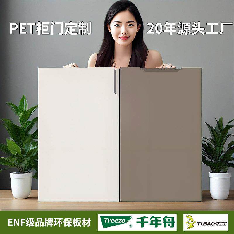 柜门厨房整体橱柜门衣柜门定做PET门板肤感欧松板实木板材玻璃门