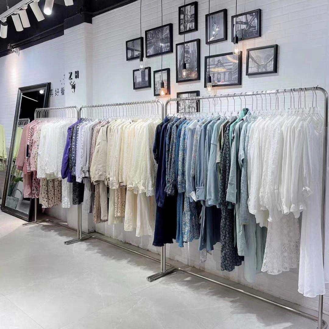 服装店展示架落地式不锈钢服装架女装陈列货架中岛童装衣服挂衣架
