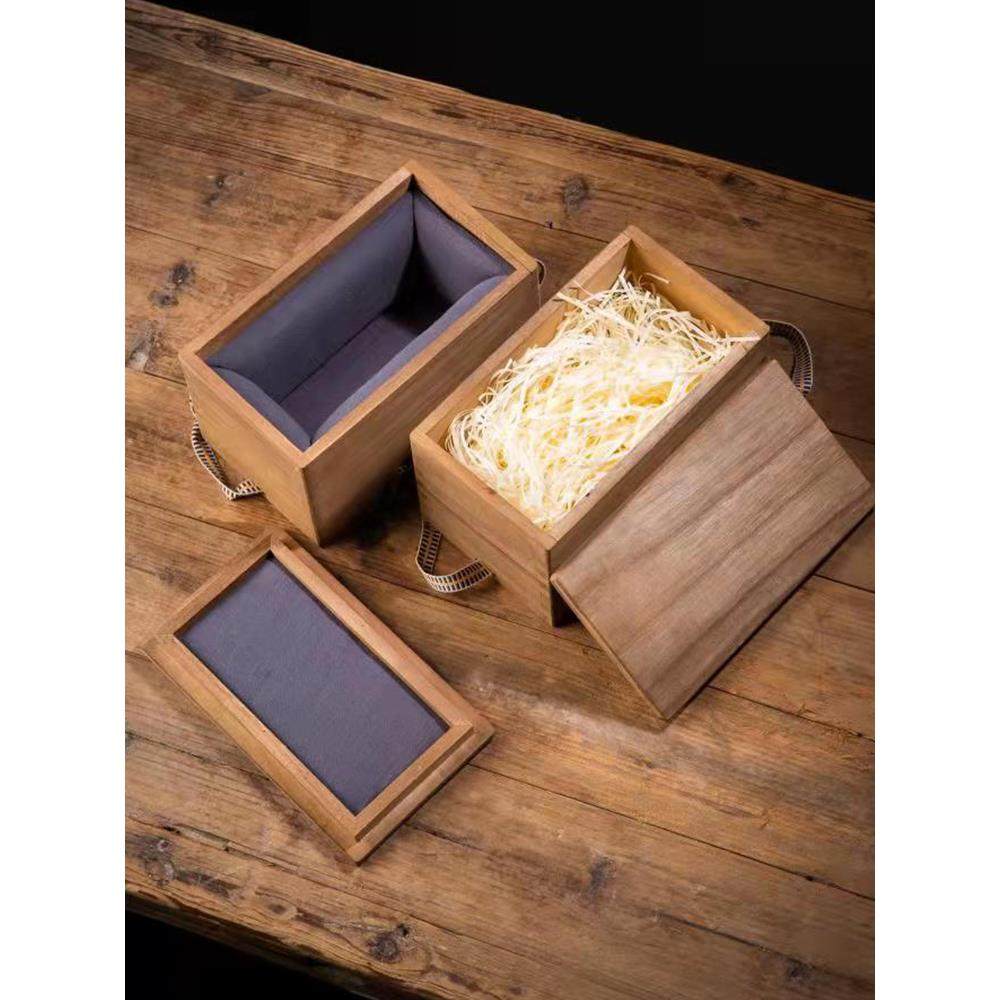 长方形复古桐木盒陶瓷花瓶锦盒包装盒定制木质礼品盒空盒子礼物盒