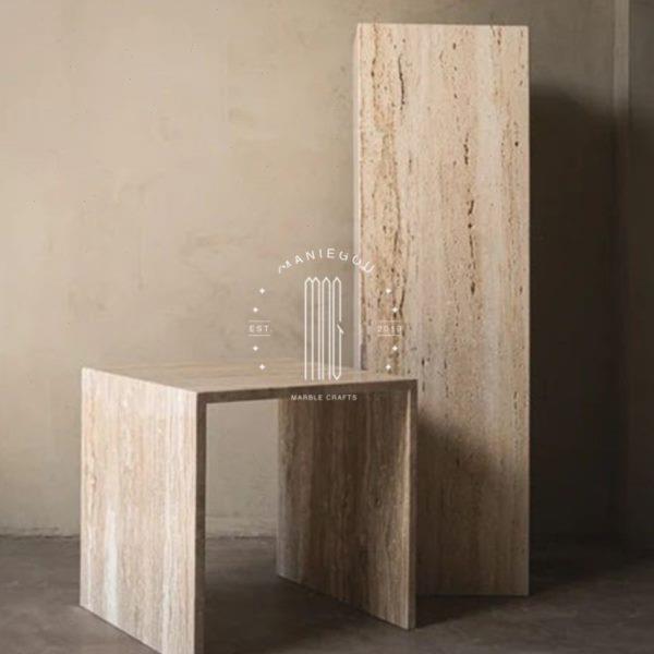 大理石雕塑台底座摆件客厅玄关电视柜旁落地展示台轻奢石墩地台