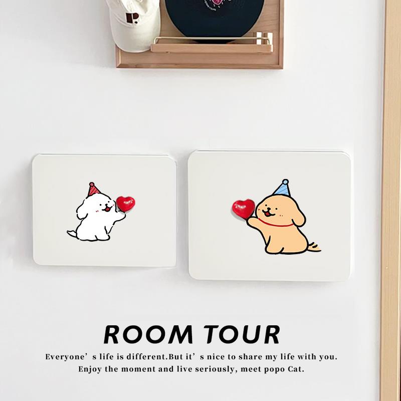 比心小狗电表箱装饰画 画免打孔配电箱遮挡盖板2025新款弱电箱挂