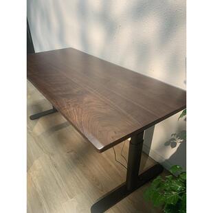 北美黑胡桃实木电动升降桌智能书桌办公桌台式电脑桌升降桌腿定制