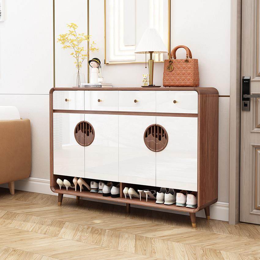 新中式实木框玄关柜鞋柜一体靠墙家用门口门厅柜客厅换鞋凳储物柜,住宅家具,鞋柜,淘宝优惠券,粉丝福利购,淘宝优惠卷