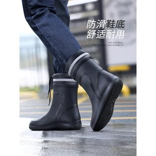 保暖套鞋 备美雨鞋 防水鞋 冬季 防滑钓鱼胶鞋 加绒加厚雨靴子男士 男款