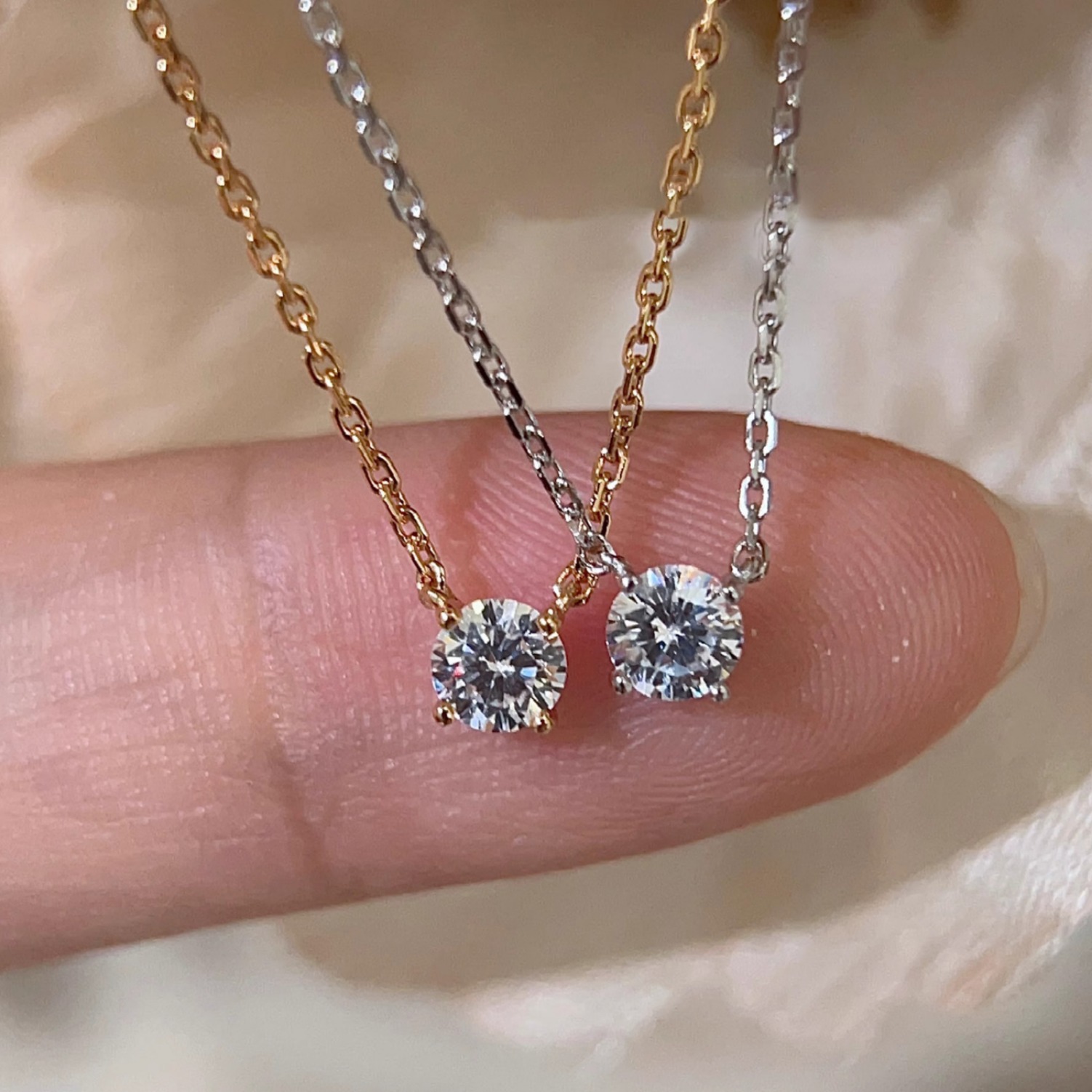 小红书露思同款S925纯银莫桑石