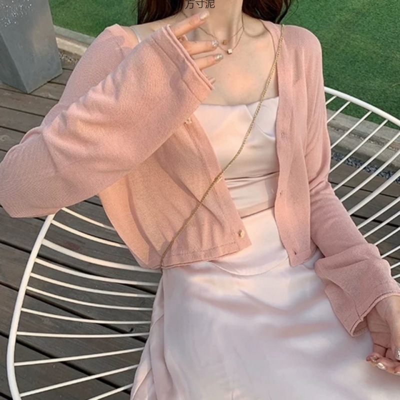 外披防晒衫女短款开衫夏季配