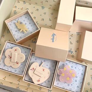 赵露思生日会同款发夹苹果花系列啾啾奶油白花花发夹