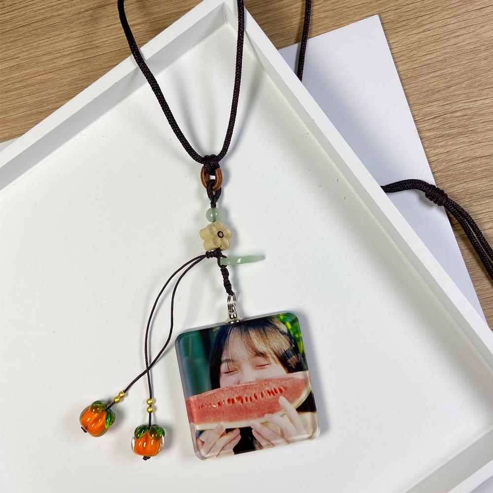 照片双面定制柿柿平安如意汽车挂件车载挂坠生日礼物送男女朋友