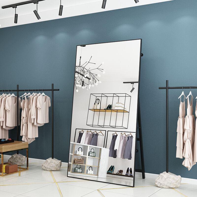 定制服装店试衣镜全身镜落地镜壁挂大镜子可移动舞蹈镜家用穿衣镜