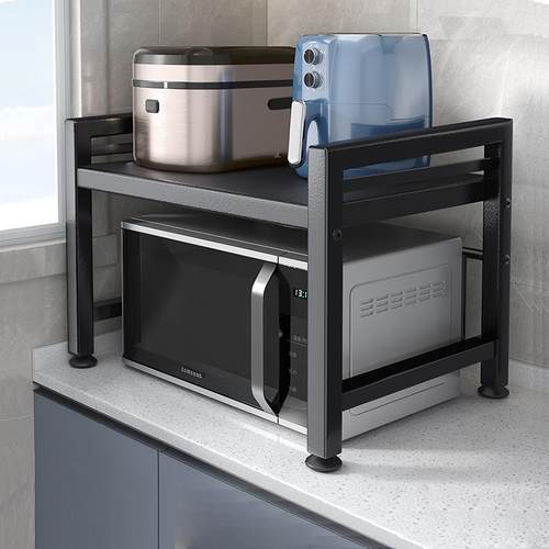 可伸缩厨房微波炉架子置物架多功能家用台面电饭锅烤箱收纳支架
