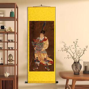 二郎神 杨戬 监门清源真君像阿弥陀佛画像挂画佛堂供奉佛像背景