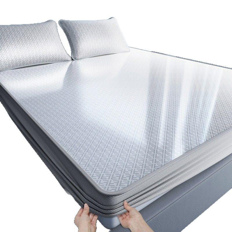 夏天高端冰丝凉ASK席可水洗机2洗夏软席子床单床新笠2季05款婴儿