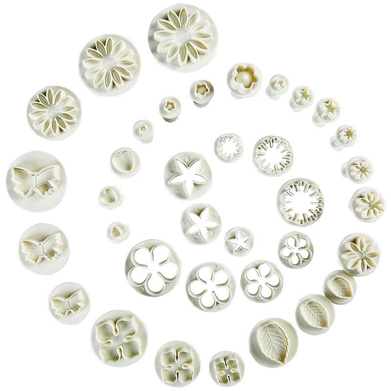 陶件艺工具软陶拓印花朵手工陶童泥弹簧塑料印儿花33UEK套压花模