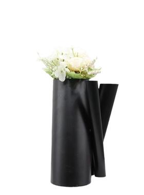 现三管花器色代简约饰线条造型黑异形家居花样板瓶房客厅书房办公