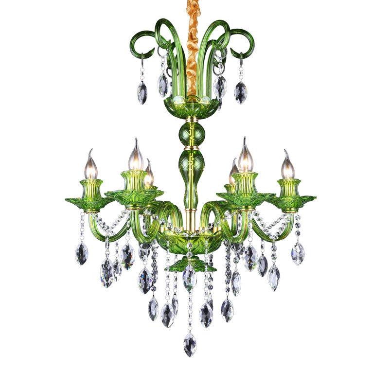 K咖欧式水灯漫晶咖啡彩色吊灯服装店装饰灯绿色吊灯TV网灯具