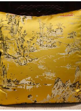 棕新中SH008-10式山人家高精提花密面料实木家具抱枕坐垫垫水沙发