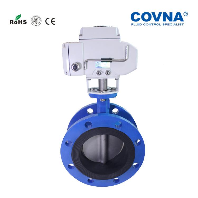 2电动法蝶阀软密封球墨铸铁双偏心蝶阀20v电动蝶通兰风阀