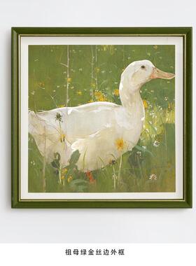 法画式复古装艺术客厅挂ZXH-149高级感绿色小众轻奢饰卧室餐厅画
