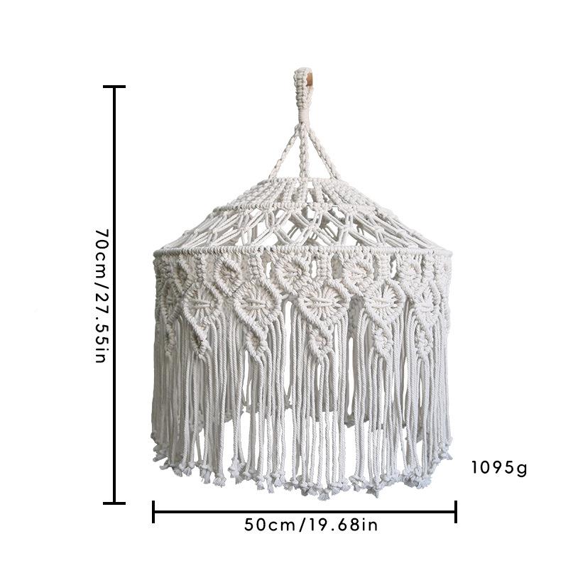 棉绳灯罩波米亚民宿装饰工编521织流苏罩悬手灯挂家居吊灯西装饰