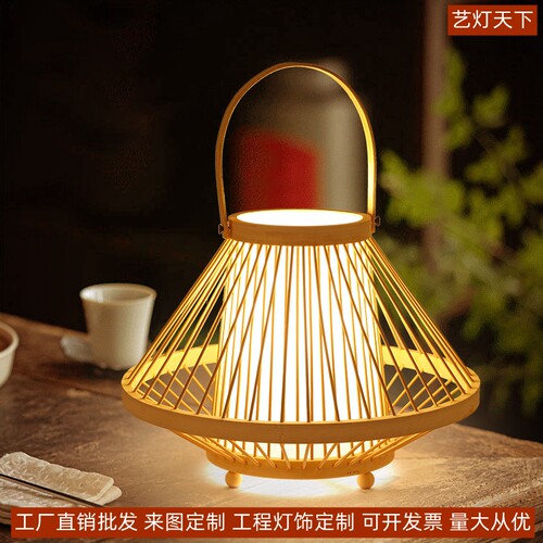 竹编台灯民宿床头灯工厂直销批发
