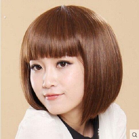 假发女短发齐刘海蓬松波波头假发短直发假发高档假发全假头发年轻
