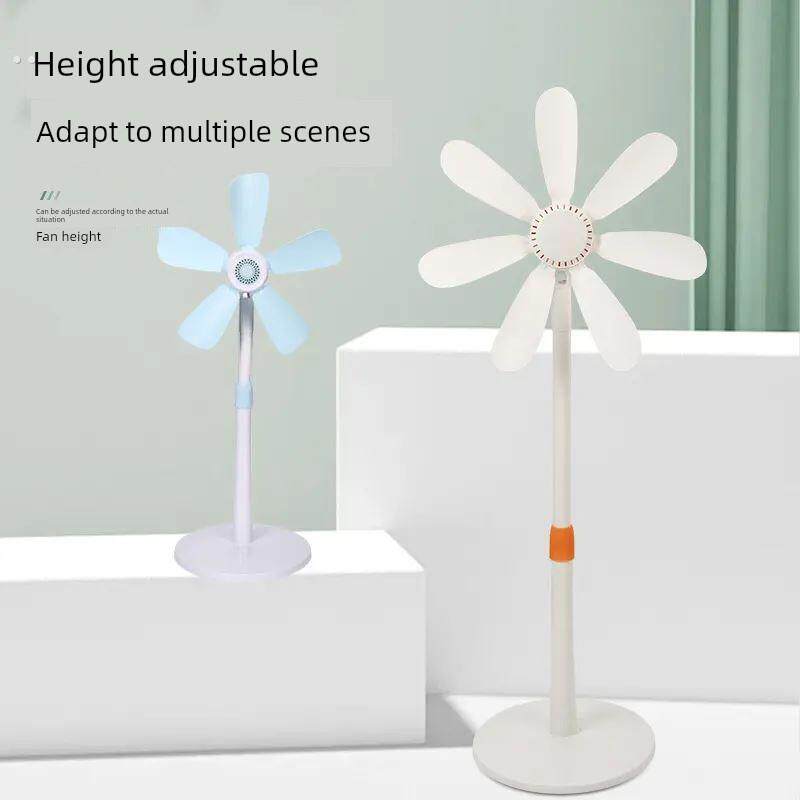 立式电扇家用小型落地扇软叶学生宿舍台式安静宿舍可收放式床头电