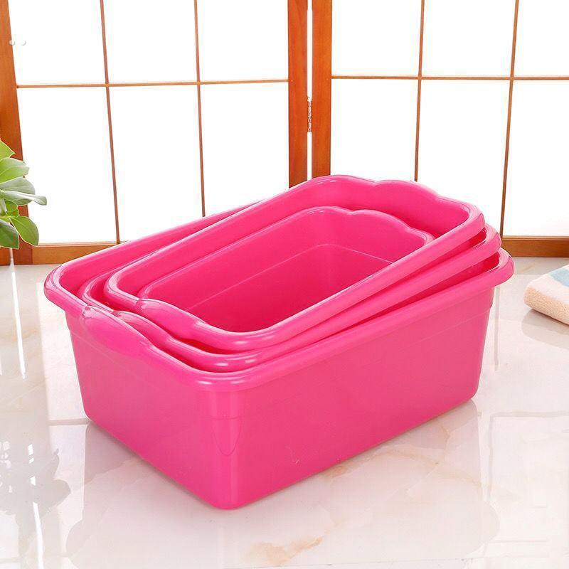 水盆加厚塑料盆子洗碗水池洗拖把清洁盆长方形大盆防滑大号方盆子