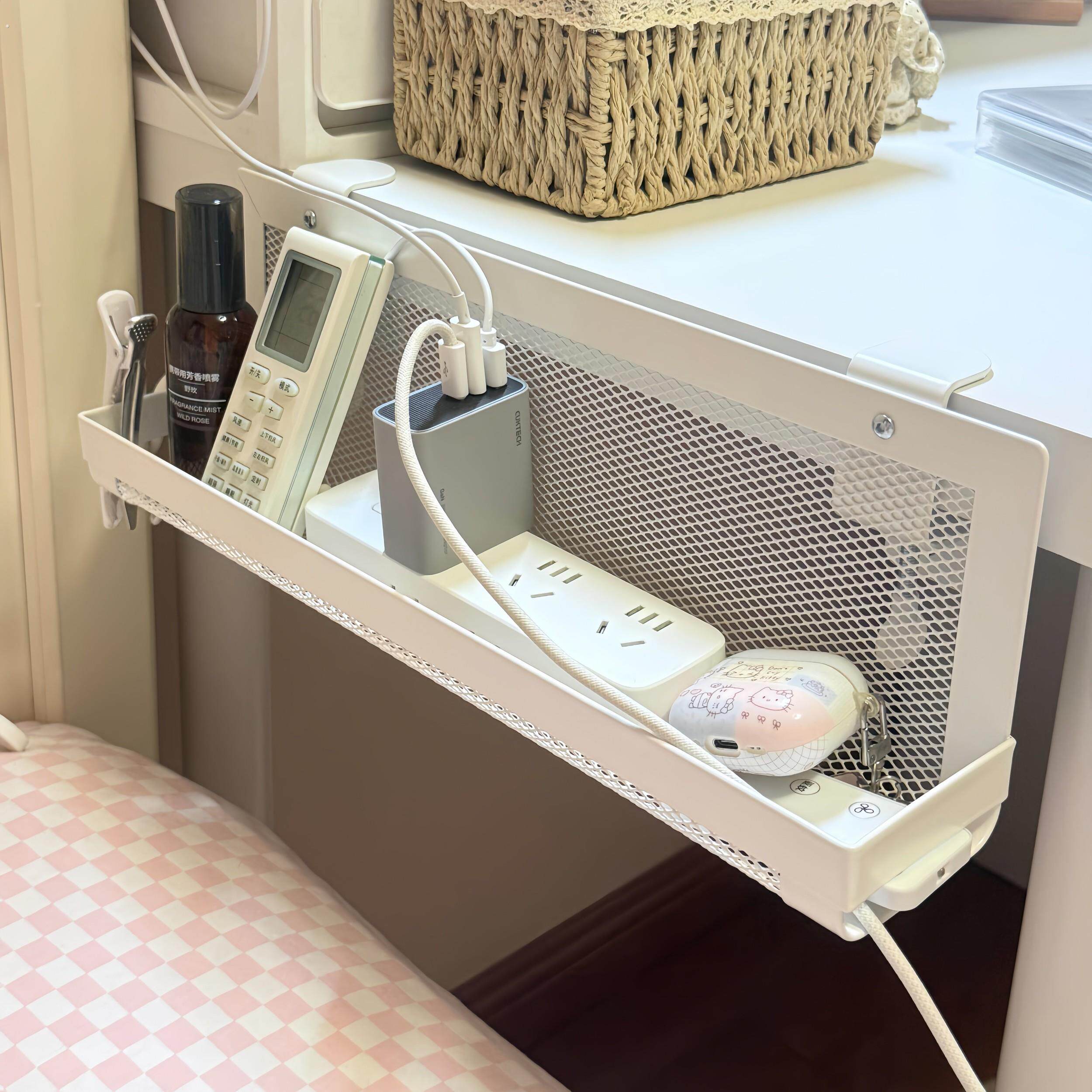插排固定器桌面置物架排插收纳盒办公桌书桌桌面理线架收纳筐