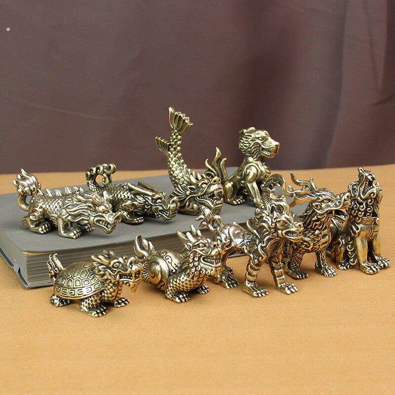 纯铜龙之九子狴犴赑屃螭吻蚣蝮椒图蒲牢狻猊饕餮睚眦客厅装饰摆件