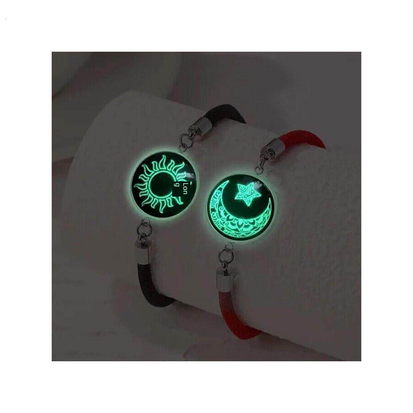 日月情夜光情侣手炼时光宝石手绳情人节手炼闺蜜太阳月亮手环