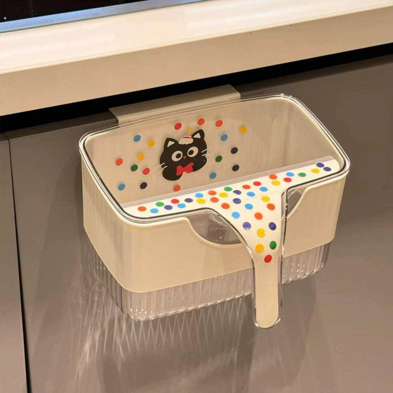 厨房垃圾桶挂式家用免弯腰橱柜门厨余收纳桶加厚纸篓高颜值