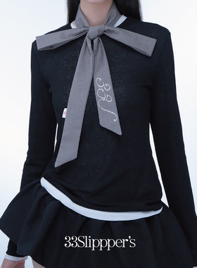 33slipppers 西装质感烫钻领带 设计感 显瘦 通勤