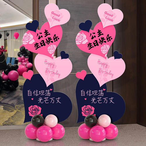 心形生日快乐迎宾牌场景