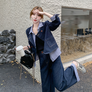 现货【 数据好 有买家秀】 拼接牛仔两件套 125-P165-K238图片