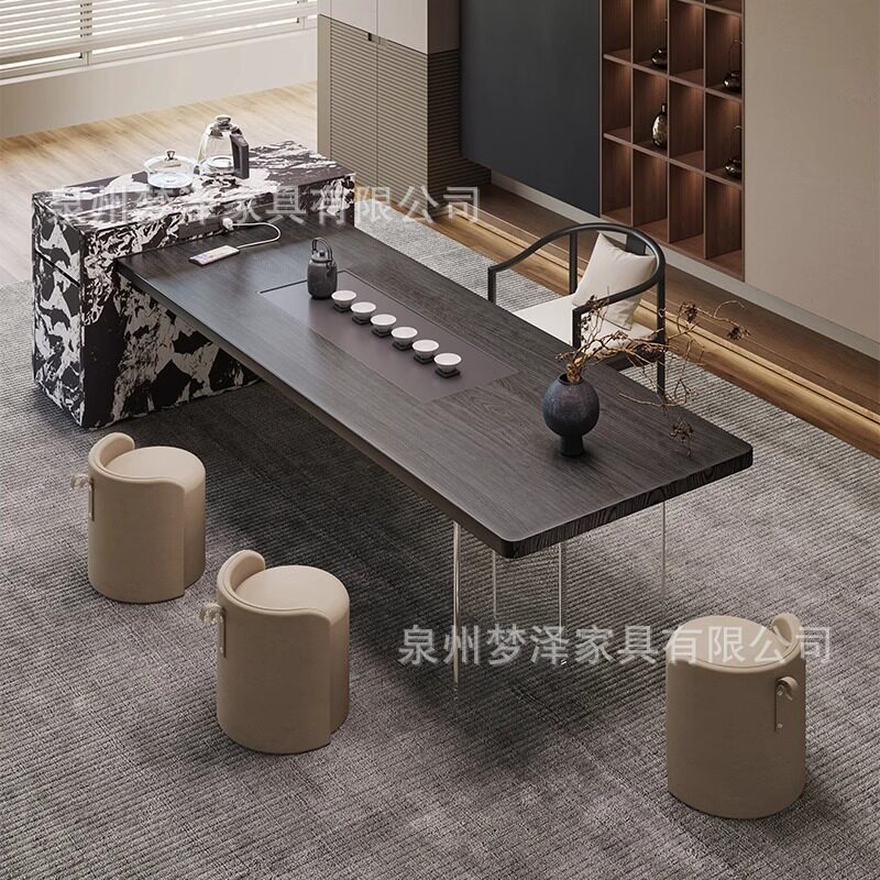 2025新款岛台茶桌椅组合轻奢高端家用办公室高级感茶台茶具一整套图片