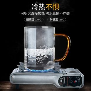 大容量玻璃杯透明喝水杯子泡茶杯带把牛奶啤酒杯家用客厅耐热 套装