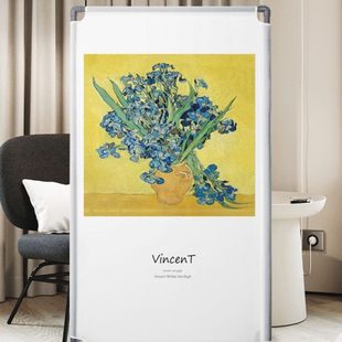 屏风隔断客厅家用办公小空间遮挡北欧风艺术装 创意油画组装 饰简约