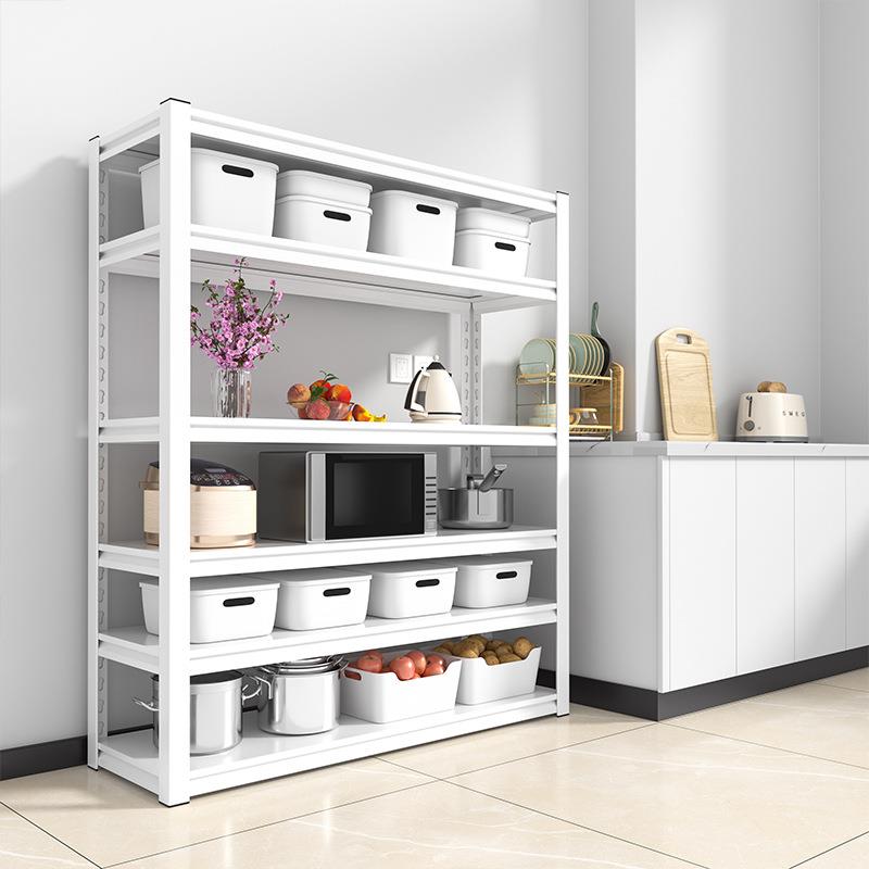 货架通立柱仓库多层储物仓储超市展示架铁架子 家用阳台落地白色