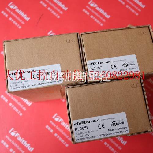 议价 PL2657 易福门全新压力感测器 PL-001BREA01-E-ZVG/U现货工