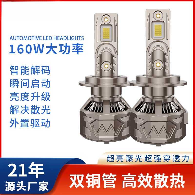 双铜管汽车led大灯改装车灯超亮