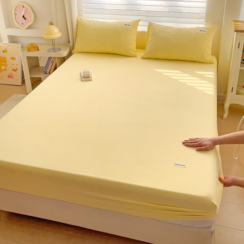 A类双层纱少女纯色床笠床罩单件全包围床单席梦思床垫保护罩套1.5
